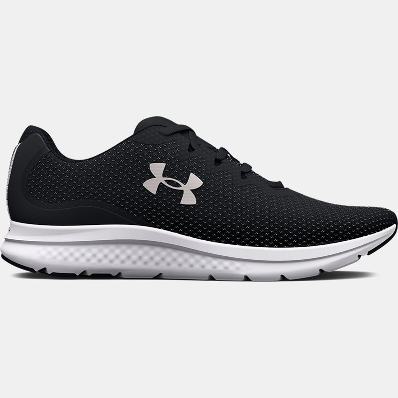 Men's Under Armour Charged Impulse 3 Running Shoes Black / Black / Metallic Silver 40.5